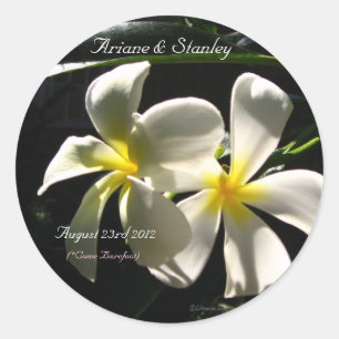 Sticker Rond Phoques d'enveloppe à fleurs tropicales de Plumari