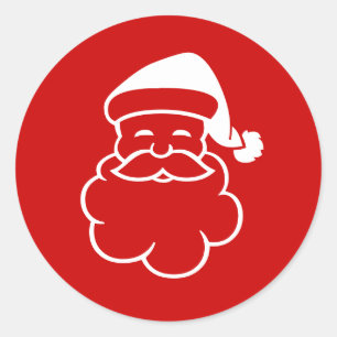 Sticker Rond Phoques d'enveloppe de Noël avec la tête du Père N