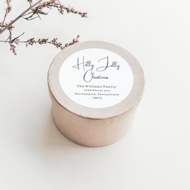 Sticker Rond Phoques d'enveloppe de Noël de Boho Holly Jolly mo (Créateur téléchargé)