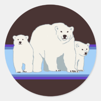 Sticker Rond Phoques d'enveloppe d'ours bleus polaires