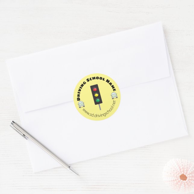Sticker Rond Phoques d'enveloppe jaune clair (Enveloppe)