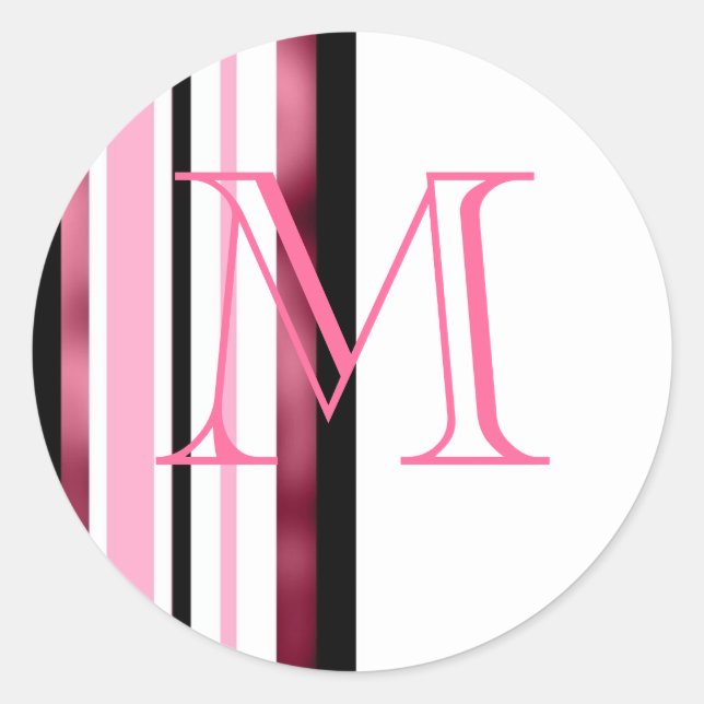 Sticker Rond Phoques d'enveloppe Mariage Monogramme (Devant)