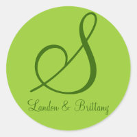 Phoques d'enveloppe : Monogramme subtil (vert)