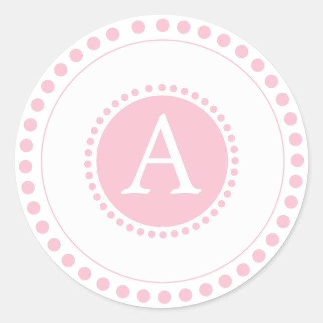 Sticker Rond Phoques d'enveloppe personnalisée Baby Pink (Devant)