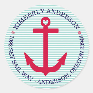 Sticker Rond Phoques d'enveloppes nautiques - Ancres Aweigh!