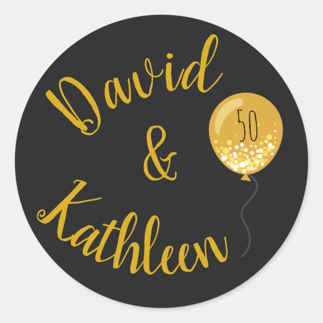 Sticker Rond Phoques en or du 50e anniversaire (Devant)