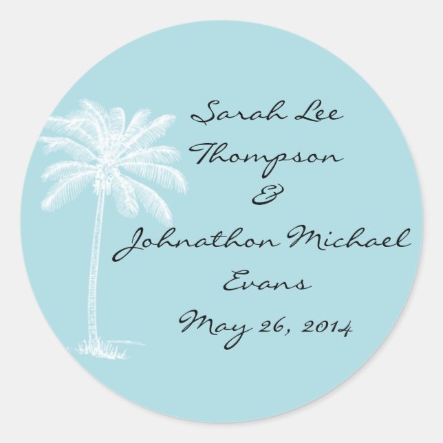Sticker Rond Phoques Mariages de Blue Beach Getaway (Devant)