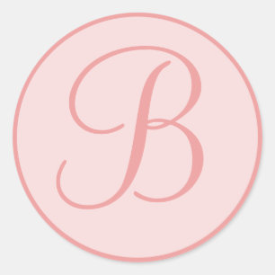 Sticker Rond Phoques personnels en rose monogramme