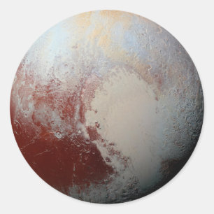 Sticker Rond Photo 2015 de Planet Pluto par New Horizons de la 