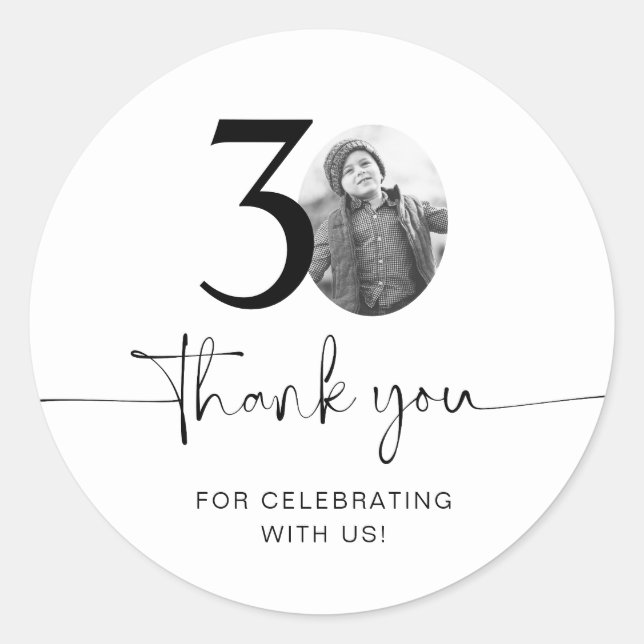 Sticker Rond Photo 30e anniversaire (Devant)