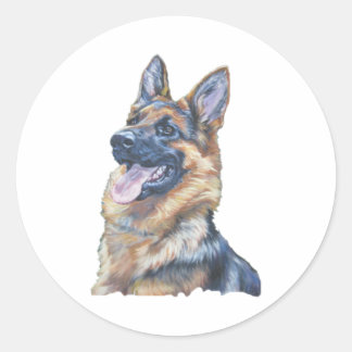 Sticker Rond Photo allemande Sheberd