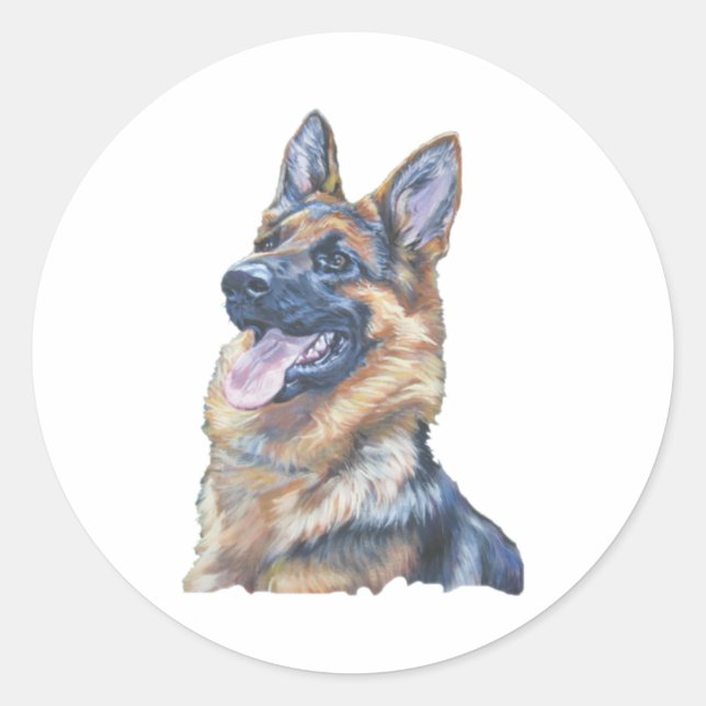 Sticker Rond Photo allemande Sheberd (Devant)