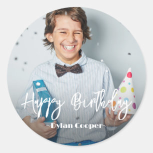 Sticker Rond Photo Anniversaire personnalisé