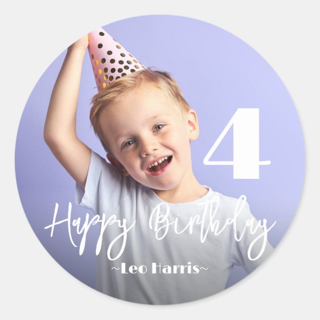 Sticker Rond Photo Anniversaire personnalisé (Devant)