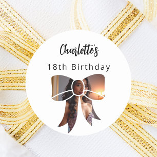 Sticker Rond Photo Bow Anniversaire