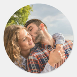 Sticker Rond Photo Couple personnalisée