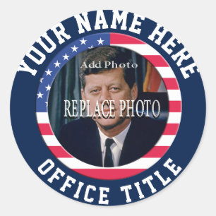 Sticker Rond Photo de campagne personnalisée