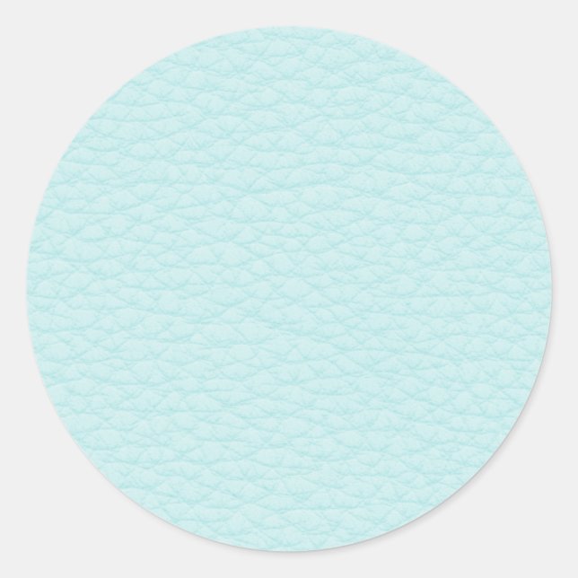 Sticker Rond Photo de Cuir Turquoise Léger. (Devant)