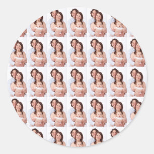 Sticker Rond Photo de famille moderne personnalisé