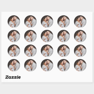 Sticker Rond Photo de famille personnalisée personnalisée perso
