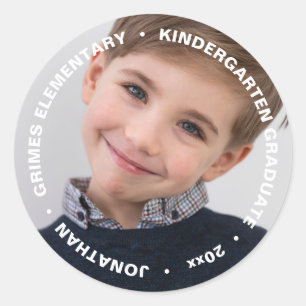 Sticker Rond Photo de fin d'études mignonnes