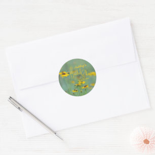 Sticker Rond Photo de fleurs sauvages de mariage moderne