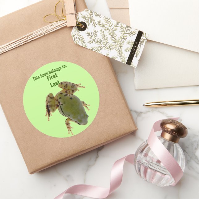 Sticker Rond Photo de la grenouille surélevée personnalisée (Cadeaux)