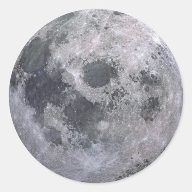 Sticker Rond Photo de lune grise (Devant)