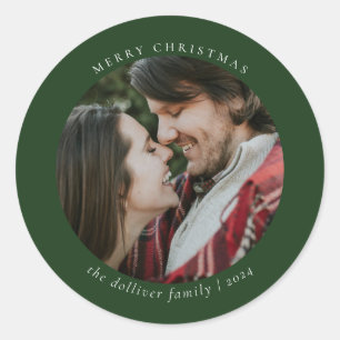 Sticker Rond Photo de Noël simple