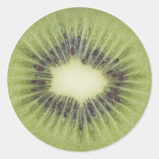 Sticker Rond photo de tranche de kiwi