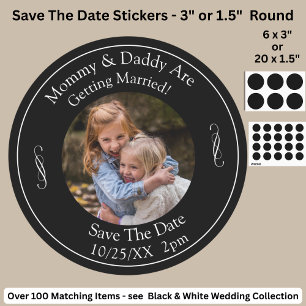 Sticker Rond Photo de vos enfants Maman Papa se marient