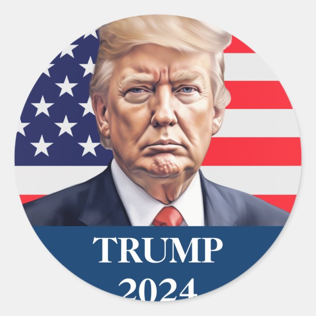 Sticker Rond Photo Donald Trump - Le président a dit assez (Devant)
