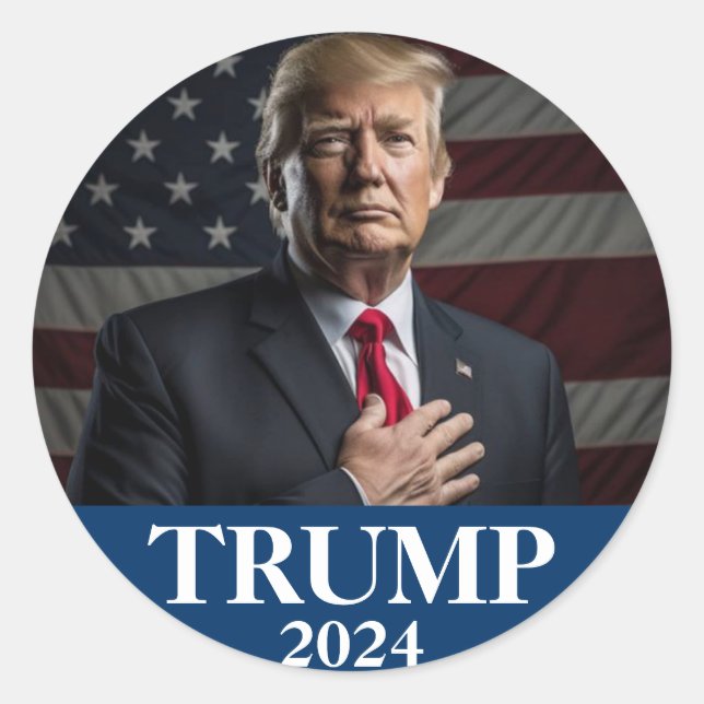 Sticker Rond Photo Donald Trump - Président - assez dit (Devant)