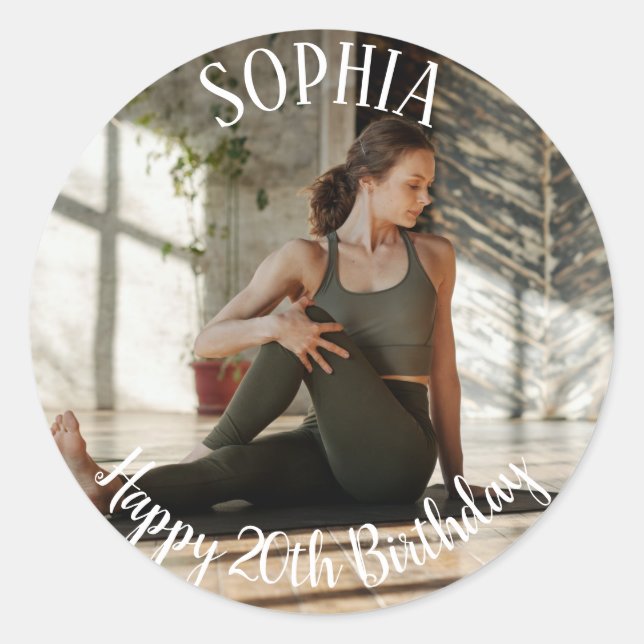 Sticker Rond Photo du 20e anniversaire (Devant)