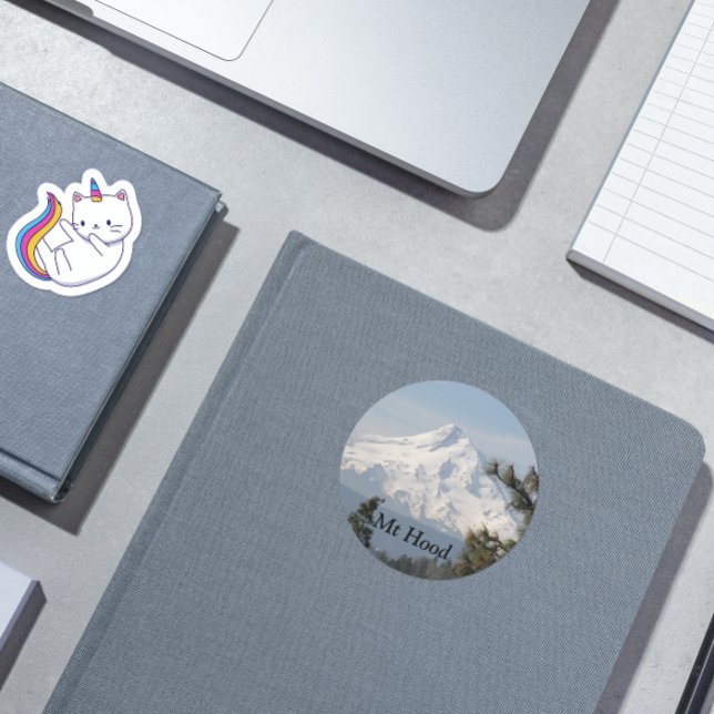 Sticker Rond Photo du mont Hood Oregon (In Situ Book)