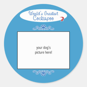 Sticker Rond Photo faite sur commande ! Mondes plus grand