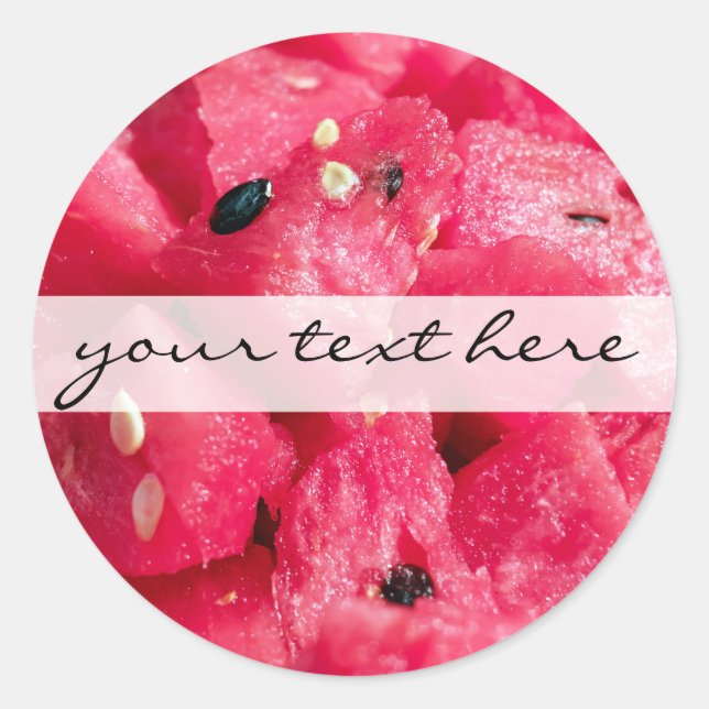 Sticker Rond photo fruitée fraîche de salade de pastèque tranch (Devant)