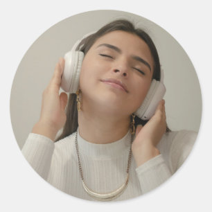Sticker Rond Photo personnalisé complet Moderne