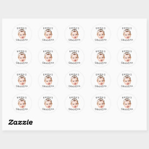 Sticker Rond Photo personnalisé visage maman grand-mère grand-p