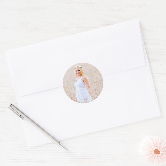 Sticker Rond Photo personnalisée (Enveloppe)