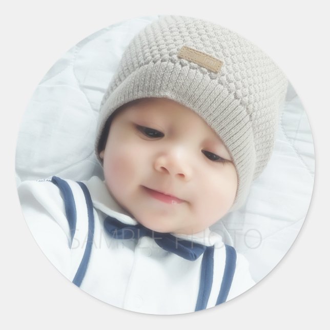 Sticker Rond Photo personnalisée (Devant)