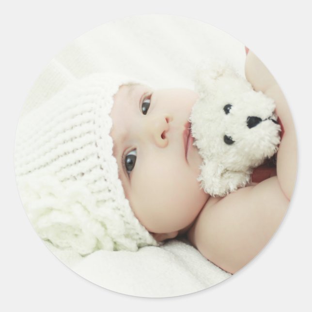 Sticker Rond Photo personnalisée (Devant)