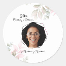 Photo personnalisée 50e anniversaire Floral