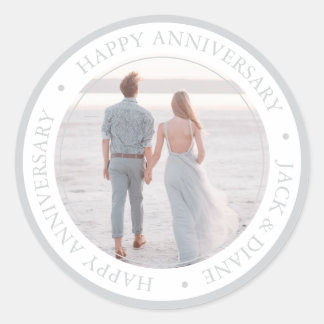 Sticker Rond Photo personnalisée Anniversaire élégant moderne