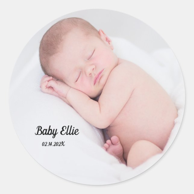 Sticker Rond Photo personnalisée Baby (Devant)