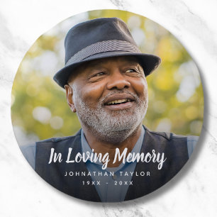 Sticker Rond Photo personnalisée Hommage commémoratif funéraire