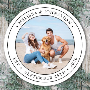 Sticker Rond Photo personnalisée Mariage moderne