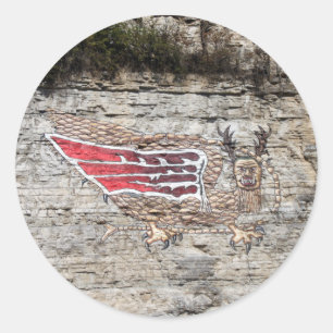 Sticker Rond Photo Piasa Bird