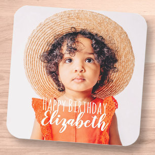 Sticker Rond Photo simple moderne Accueil d'anniversaire