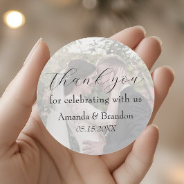 Sticker Rond Photo Wedding Thank You